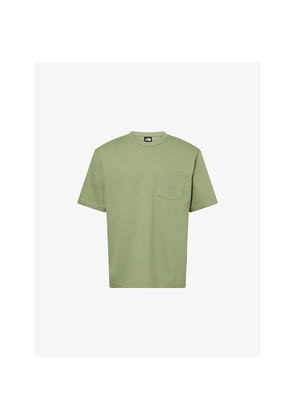 Mens The North Face Embroidered-Logo Patch-Pocket Cotton T-Shirt
