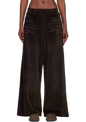 OPEN YY Brown Velour Wide Lounge Pants
