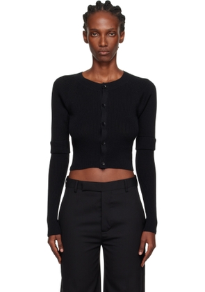 Y's Black Double Sleeve Short Cardigan