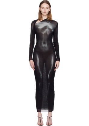 Jean Paul Gaultier Black 'The Long Silver Body Dust' Maxi Dress