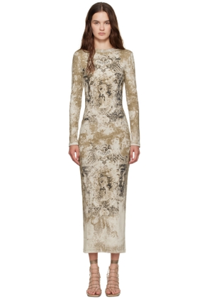 Jean Paul Gaultier Beige 'The Médaillon' Cotton Maxi Dress
