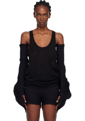 ISSEY MIYAKE Black Knit 'As It Is' Gloves