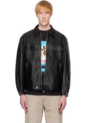 WACKO MARIA Black WOLF'S HEAD Edition Single Riders Leather Jacket