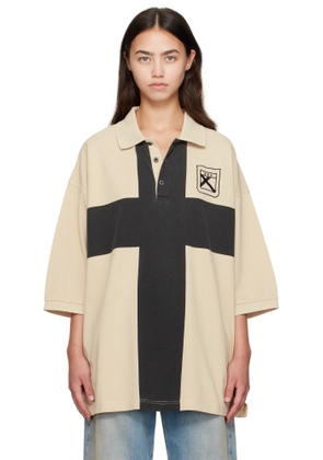 032c Beige Fainting Cross Oversized Polo
