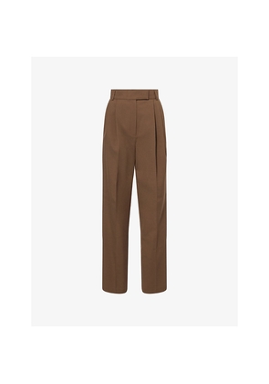 Womens The Frankie Shop Bea Straight-Leg Stretch-Woven Suit Trousers