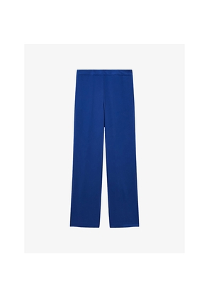 Womens Joseph Sahel Straight-Leg High-Rise Silk-Satin Trousers