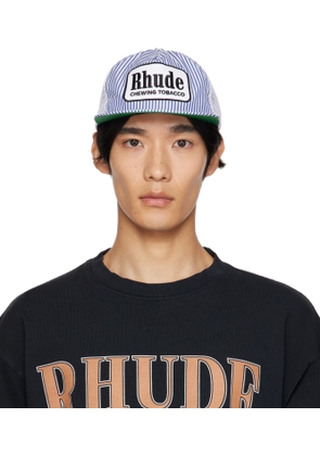 Rhude Blue & White Striped 'Tobacco' Cap