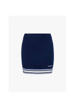 Womens Casablanca Tennis Striped Wool Mini Skirt