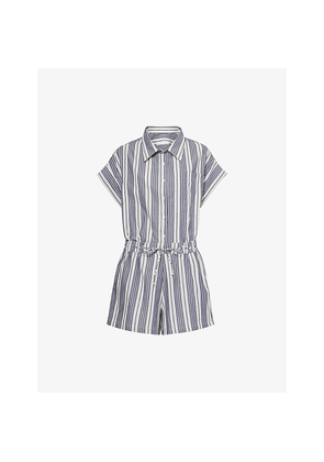 Womens Faithfull The Brand Cyrene Striped Cotton Playsuit