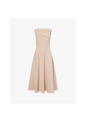 Womens Roland Mouret Panel Sleeveless Stretch-Woven Midi Dress