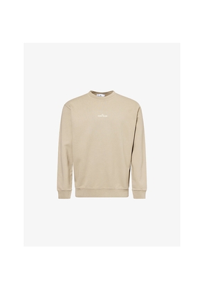 Mens Stone Island Industrial-Print Crewneck Cotton-Jersey Sweatshirt