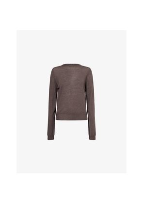 Womens Rick Owens Biker Level Brushed Wool Knitted Jumper