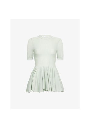 Womens Alaia Peplum Fine-Knit Wool Top