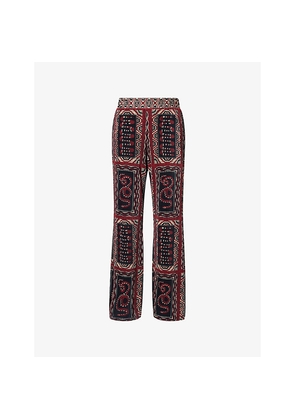 Womens Farm Rio Graphic-Print Pleated Woven Trousers