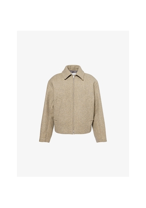 Mens Jil Sander Bitonal Oversized Wool Blouson Jacket