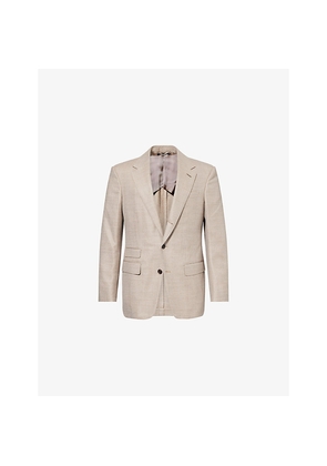 Mens Dunhill Herringbone Notch-Lapel Wool Blazer