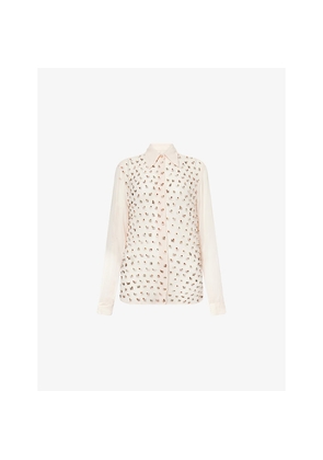 Womens Dries Van Noten Chowy Embellished Woven Shirt