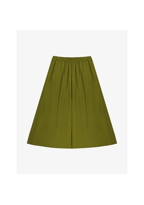 Womens Ro&Zo Wide-Leg Cropped Cotton-Poplin Culottes