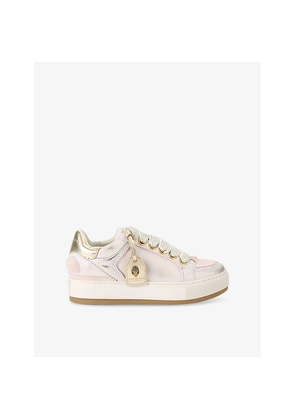 Womens Kurt Geiger London Southbank Tag Metallic Leather Trainers