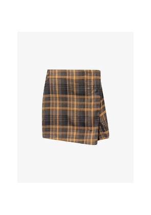 Womens Heresy Check Woven Mini Skirt