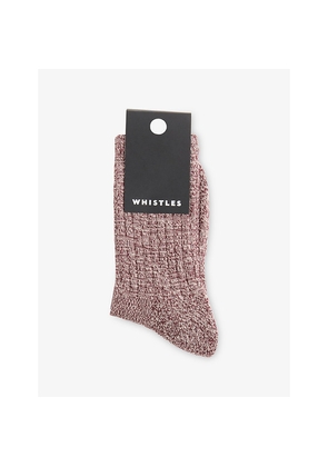 Womens Whistles Chunky Marl Stretch-Cotton Ankle Socks