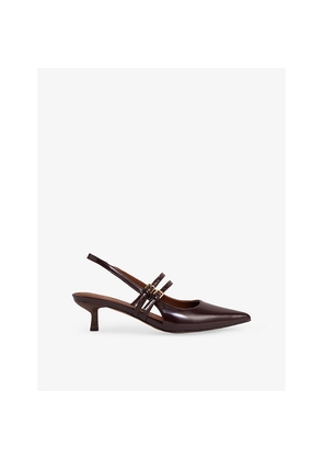 Womens Reiss Isla Buckle Heeled Leather Sling-Backs