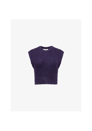 Womens Frame The Plush Cropped Wool-Blend Vest