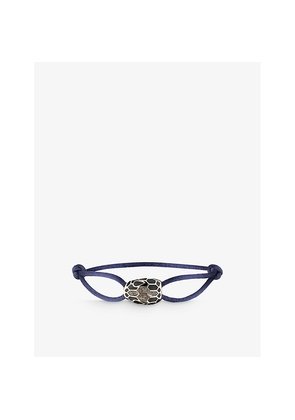 Womens Bvlgari Serpenti Forever Gold-Plated Brass, Hawk's Eye, Enamel and Cord Bracelet