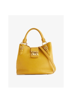 Womens Reselfridges Pre-Loved Miu Miu Mustard 2Way Leather Shoulder Bag