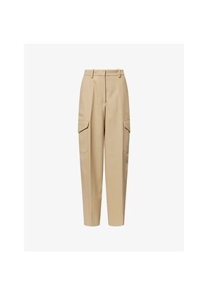 Womens Givenchy Cocoon Straight-Leg Cotton-Wool Blend Trousers