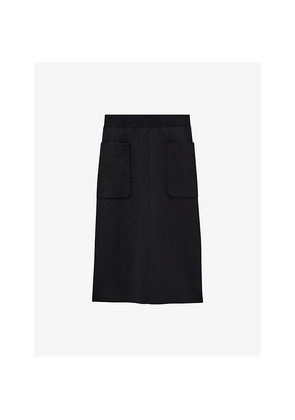 Womens Joseph Milano Patch-Pocket Stretch-Knitted Skirt