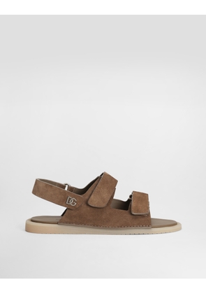 Dolce & Gabbana Suede Sandals - Man Sandals And Slides Brown 40