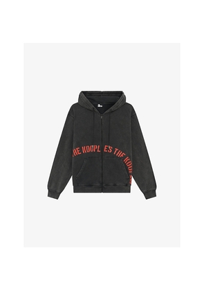 Mens The Kooples Zip-Up Logo-Print Cotton Hoody