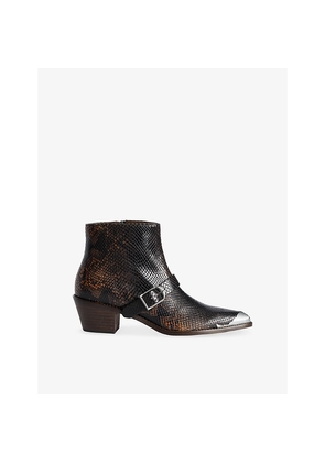 Womens Zadig&Voltaire Tylow Leather Heeled Ankle Boots