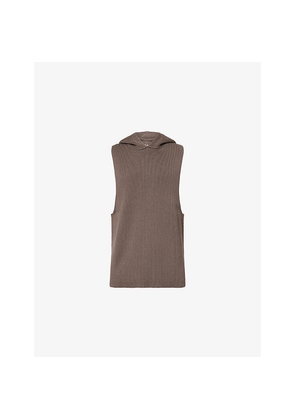 Mens Rick Owens Ribbed Sleeveless Wool Knitted Tank Top