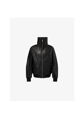 Mens Rick Owens Blixa Dracu-Collar Leather Jacket