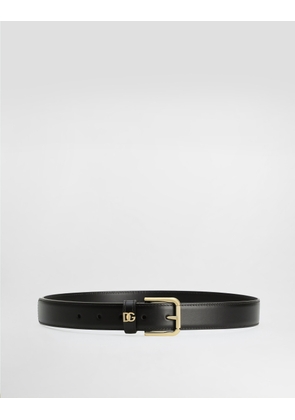 Dolce & Gabbana Dg Logo Belt - Woman Belts Black Leather 95