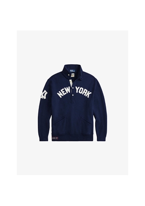 Mens Polo Ralph Lauren Yankees Spread-Collar Cotton-Blend Sweatshirt