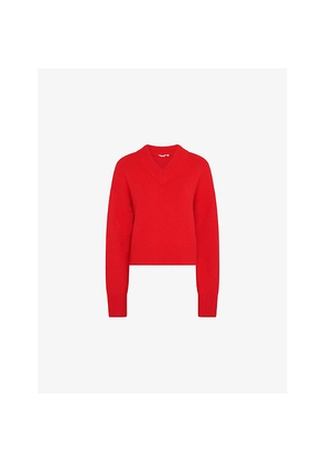 Womens Omnes Daria V-Neck Stretch-Knit Jumper