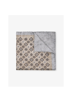Mens Reiss Costanzo Medallion and Paisley-Print Silk Pocket Square