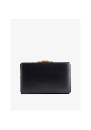 Womens Victoria Beckham Geometric Top-Handle Leather Box Clutch