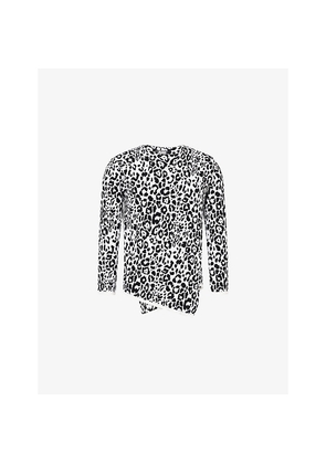 Mens Black Comme Des Garcon Animal-Print Asymmetric Knitted Jumper