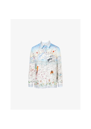 Womens Casablanca Classic Long-Sleeves Silk Shirt