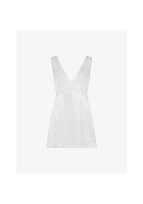 Womens Omnes Bowlyn Floral-Jacquard Satin Mini Dress