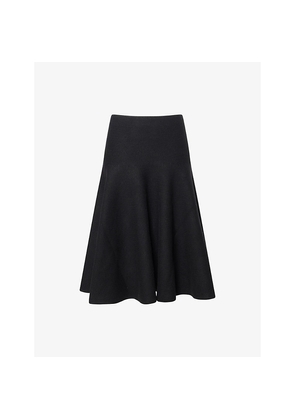 Womens Alaia A-Line Cashmere and Wool-Blend Midi Skirt