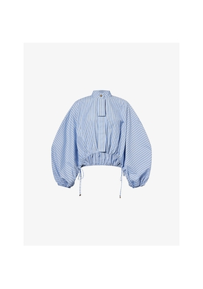 Womens Zimmermann Stripe Long-Sleeve Woven Blouse