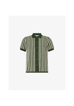 Mens Percival Collins Striped Knitted Polo Shirt