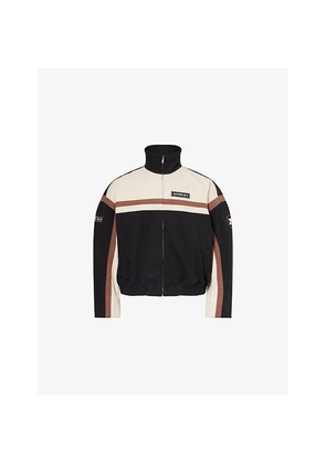 Mens Nahmias Canvas Moto Logo-Embroidered Cotton Bomber Jacket