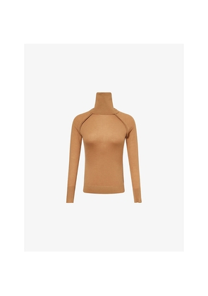 Womens Victoria Beckham Turtleneck Raglan-Sleeves Wool Jumper