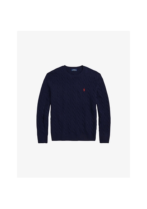 Mens Polo Ralph Lauren Crewneck Cable-Knit Wool and Cashmere Jumper